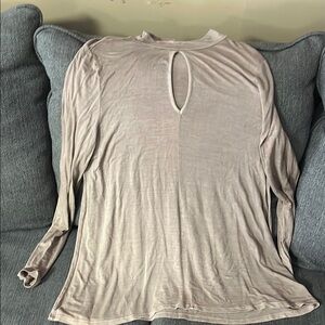 American Eagle Outfitters Cream Backless Long Sleeve Blouse